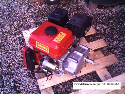Moteur thermique 6.5 cv Réducteur 1/2 démarreur par lanceur+ electrique avec contacteur a clef inclus